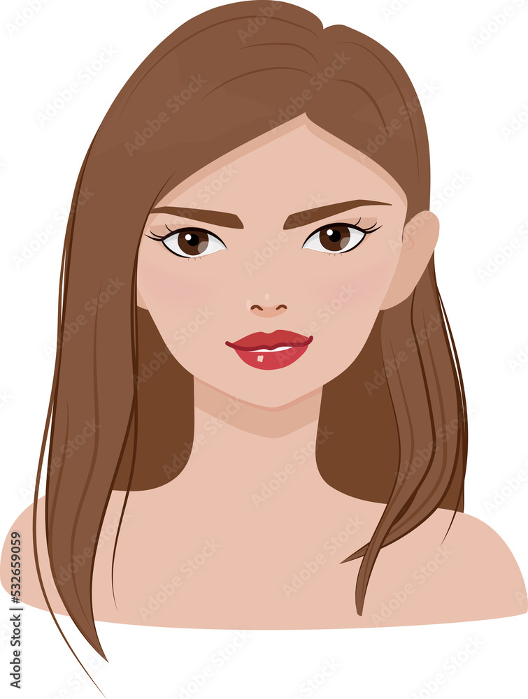 woman face portrait in different hair style woman face portrait in different hair style