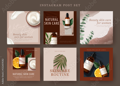 Brown skincare social media posts