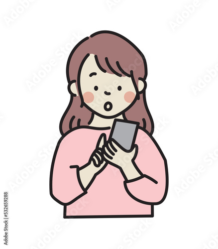 スマートフォンを使う若い女性