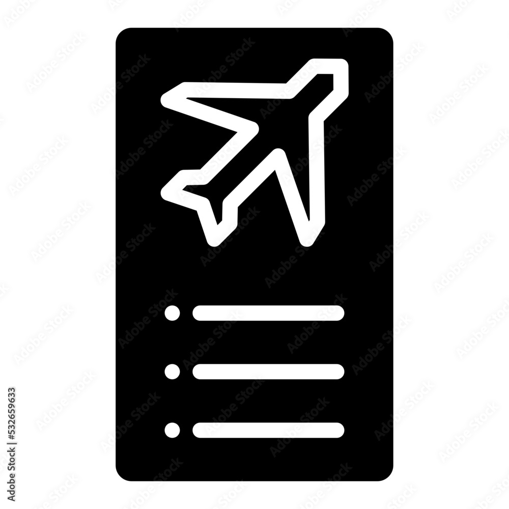 plane passport icon