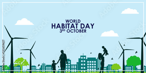 Vector illustration for World Habitat Day banner