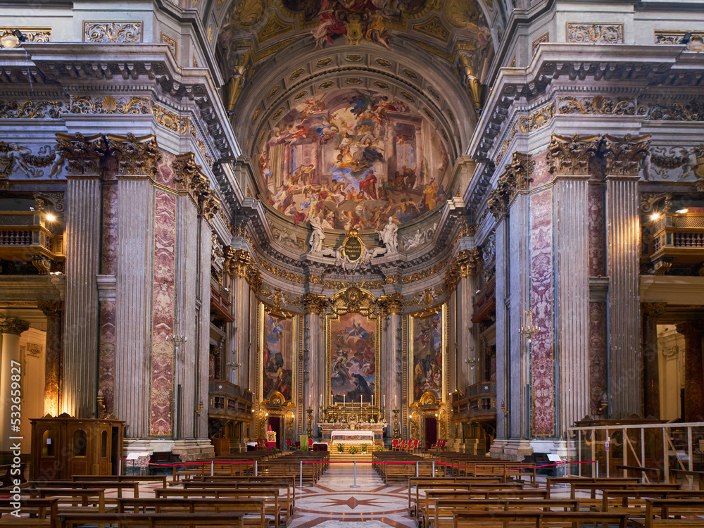 The baroque church of S. Ignazio di Loyola in the Campo Marzio district of Rome, Italy
