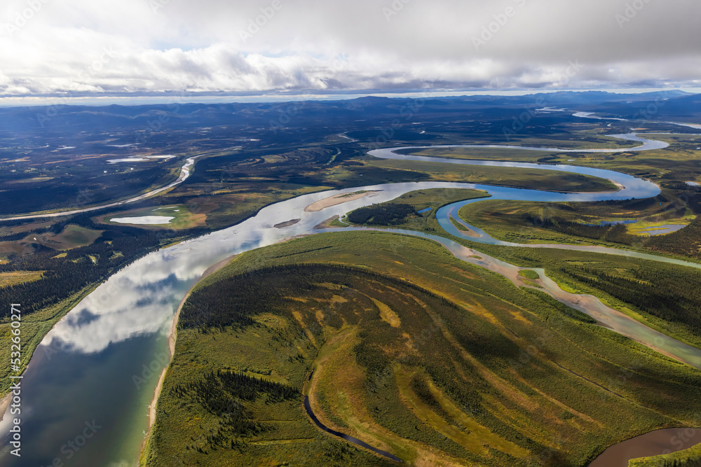 Beautiful landscape view of Kobuk Valley National Park in the arctic of Alaska, one of the least visited national parks in the United States.