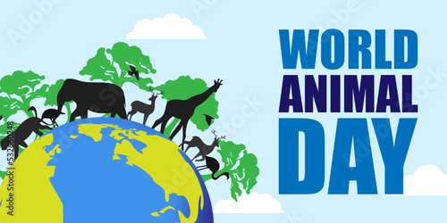 Vector illustration for World Animal Day banner