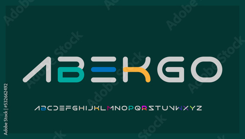 Editable color typography capital alphabet letter logo design