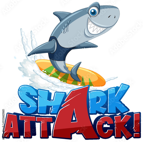 Font design for words shark attack