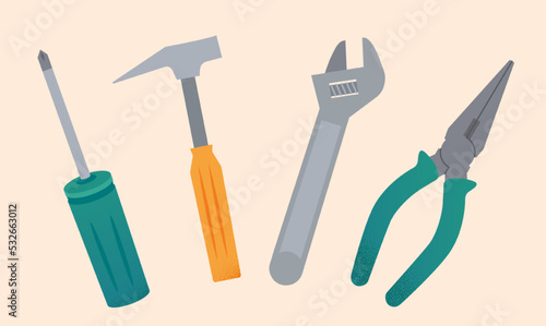 Four basic hand tools