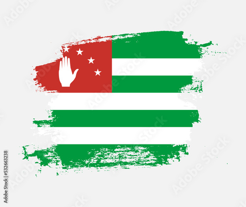 Artistic Abkhazia national flag design on painted brush concept