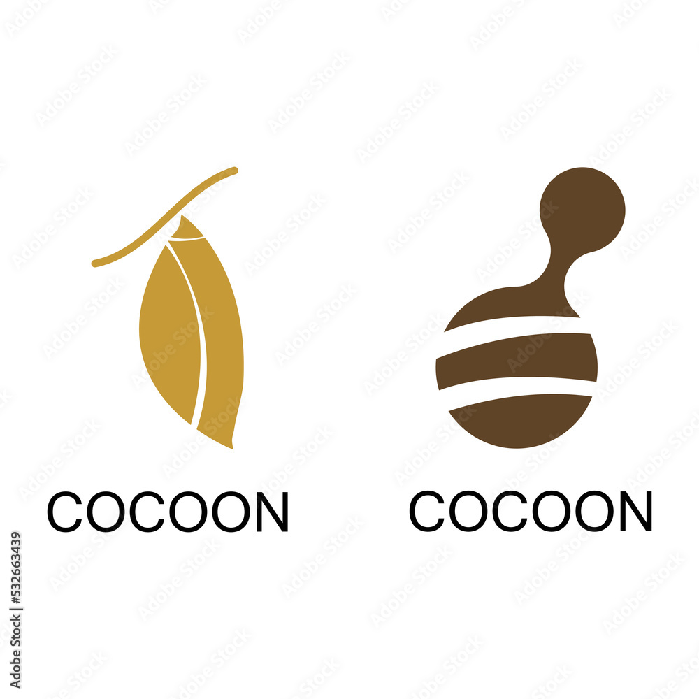 Cocoon illustration logo vector design Cocoon illustration logo vector design