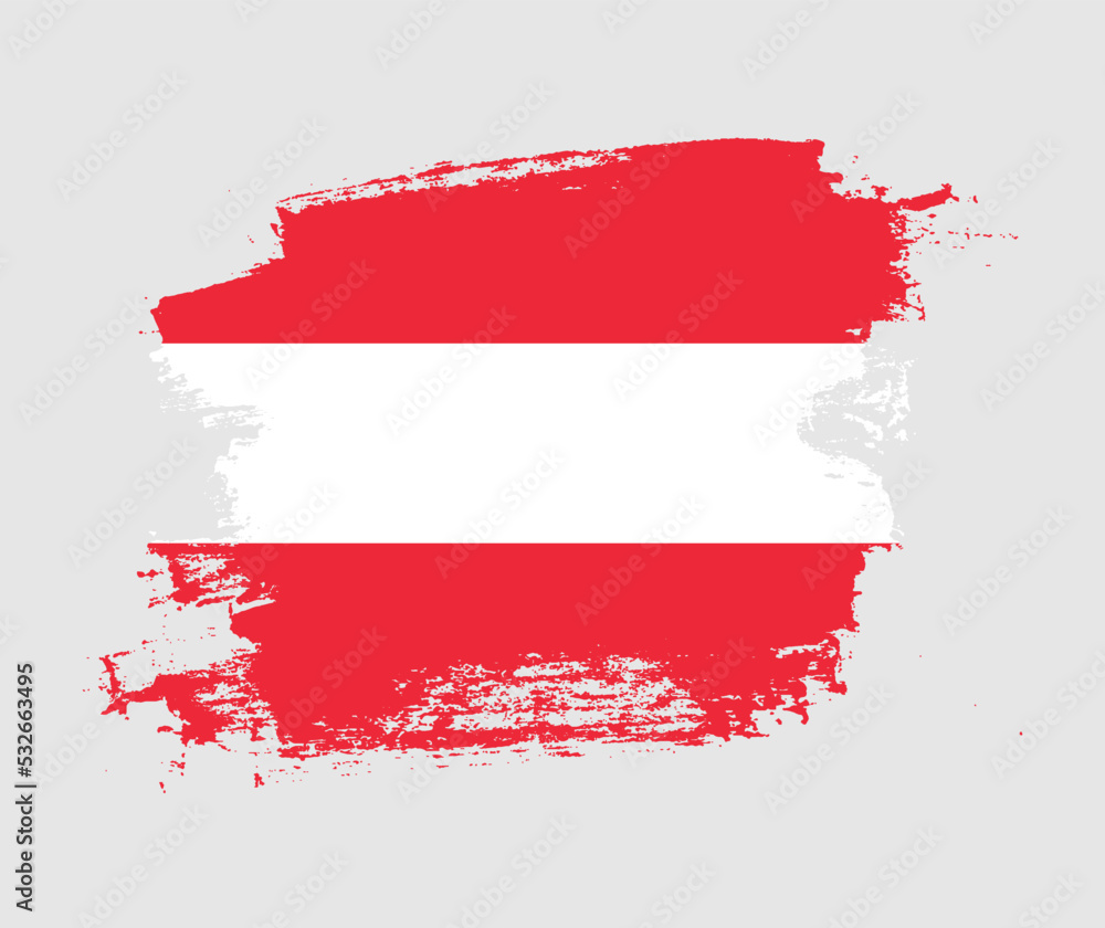 Artistic Austria national flag design on painted brush concept Artistic Austria national flag design on painted brush concept