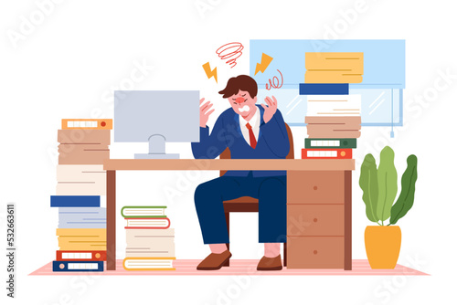 Frustrated entrepreneur at his desk