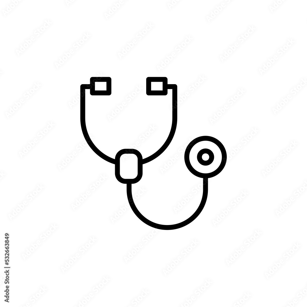 Stethoscope line icon isolated on white background Stethoscope line icon isolated on white background