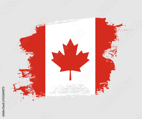 Artistic Canada national flag design on painted brush concept