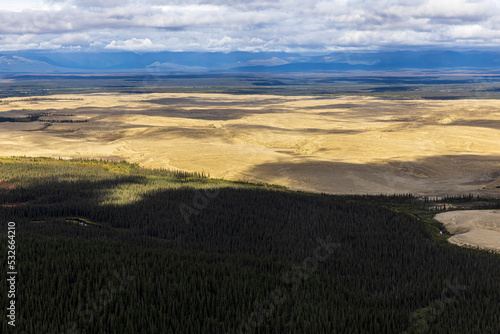 Beautiful landscape view of Kobuk Valley National Park in the arctic of Alaska, one of the least visited national parks in the United States. 