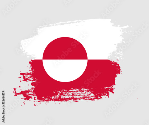 Artistic Greenland national flag design on painted brush concept