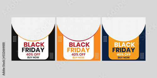 Black friday blank social media post, cover, kit, set design 