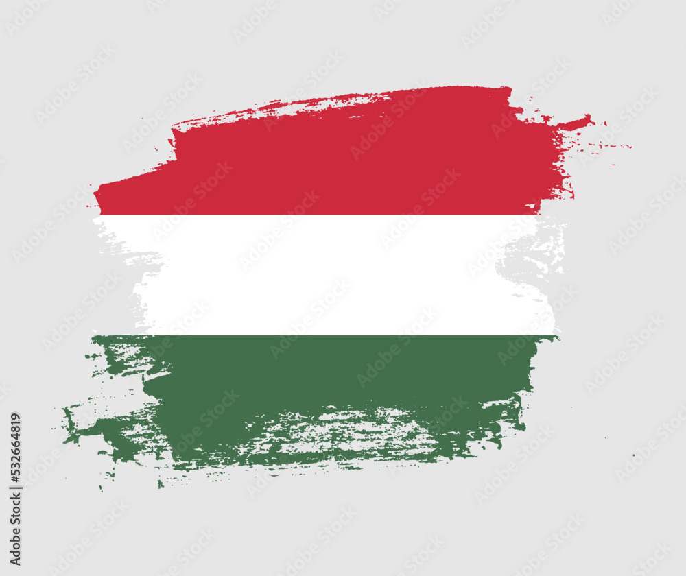 Artistic Hungary national flag design on painted brush concept Artistic Hungary national flag design on painted brush concept