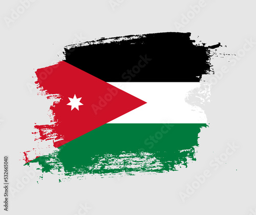 Artistic Jordan national flag design on painted brush concept