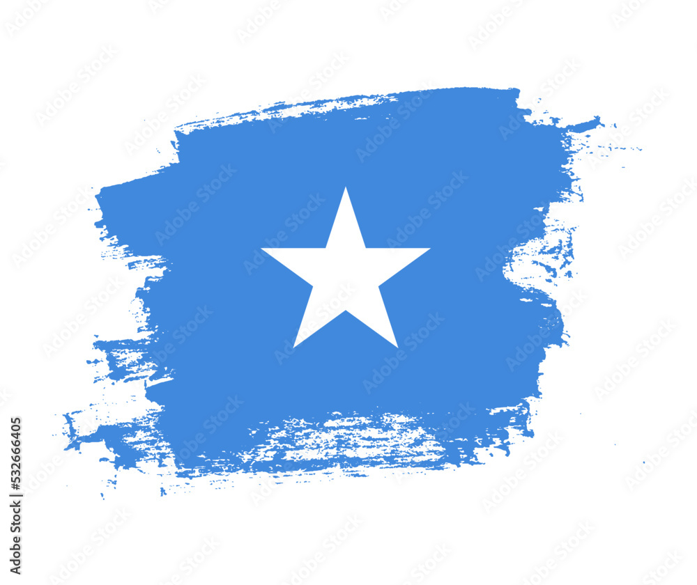 Artistic Somalia national flag design on painted brush concept Artistic Somalia national flag design on painted brush concept