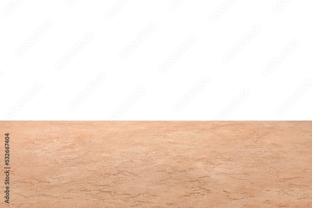 Empty beige stone surface on white background Empty beige stone surface on white background
