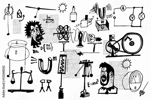 Image of symbols that relate to the laws of physics