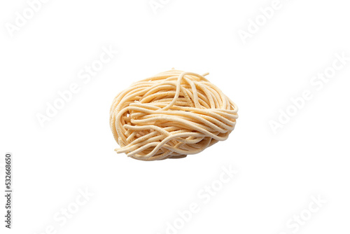 Handmade spaghetti pasta. Transparent.