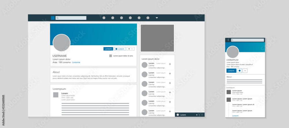 RWD social network template RWD social network template