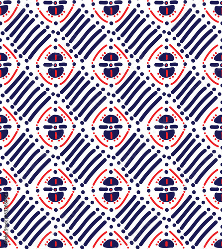 Wallpaper Mural Abstract Hand Drawing Ethnic Geometric Stripes Lines Dots Argyle Seamless Vector Pattern Isolated Background Torontodigital.ca