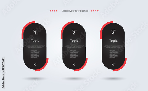 GROUPs of Vector infographic three dark element design,  and dark infographic options with 3 level or banners infographic template, used in Marketing sale off promo poster design