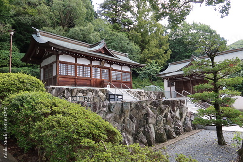 A Japanese shrine   Ebisu-gu Subordinate Shrine in the precincts of Kibitsu-jinjya Shrine in Okayama City in Okayama Prefecture                                                                                       