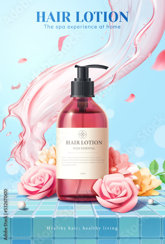Flower scented hair lotion ad