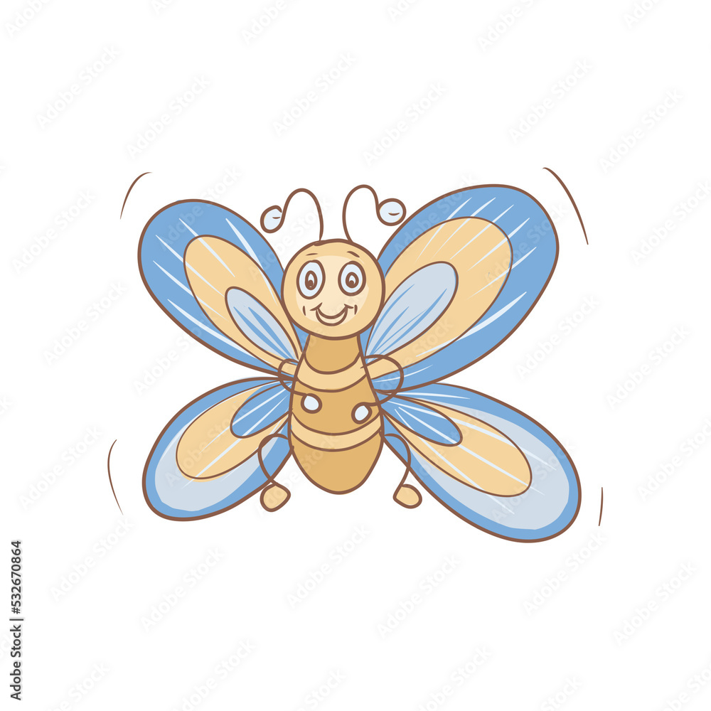 Insect butterfly ladybug and dragonfly doodle sketch coloring book for kids cute cartoon funny characters hand drawn nature emotion Insect butterfly ladybug and dragonfly doodle sketch coloring book for kids cute cartoon funny characters hand drawn nature emotion