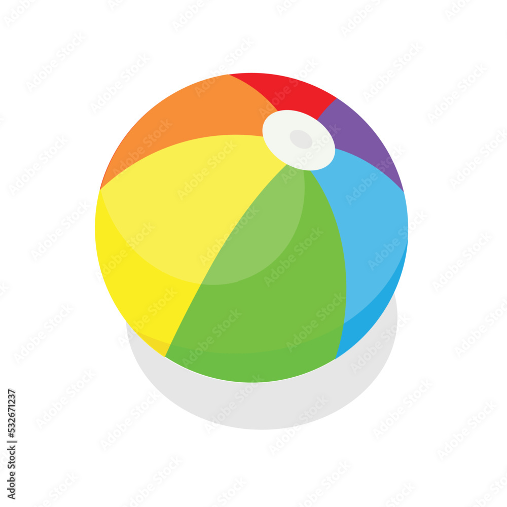 Colorful beach ball isolated on white background Colorful beach ball isolated on white background