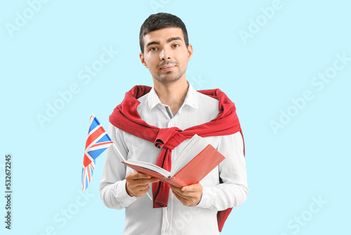 Young man with UK flag and ...