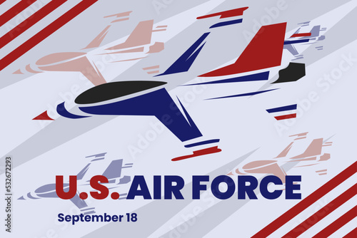 Illustration vector graphic of  united states air force birthday. Good for poster. 