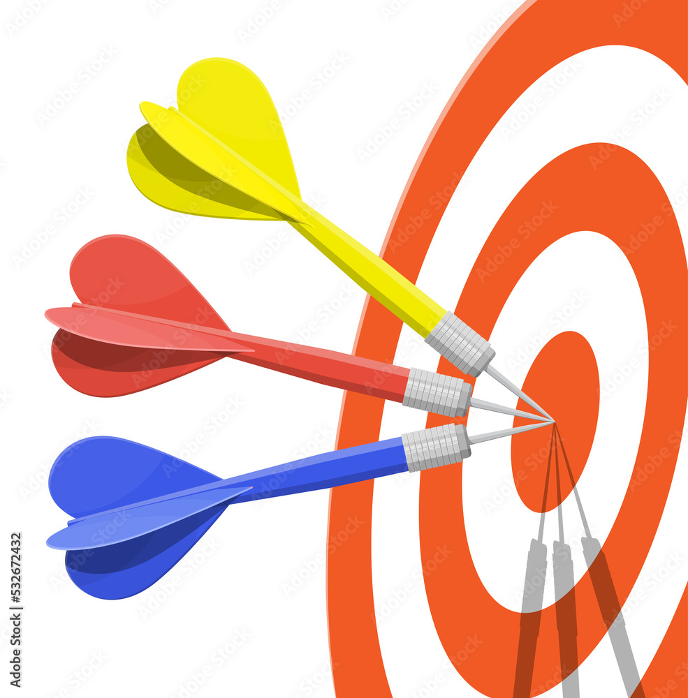 Target with arrow in center. Goal setting. Target with arrow in center. Goal setting.