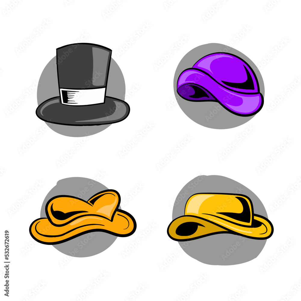 simple mascot hat collection vector illustration template