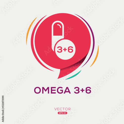 Creative (Omega 3+6) Icon, Vector sign.