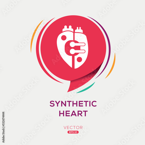 Creative (Synthetic heart) Icon, Vector sign.