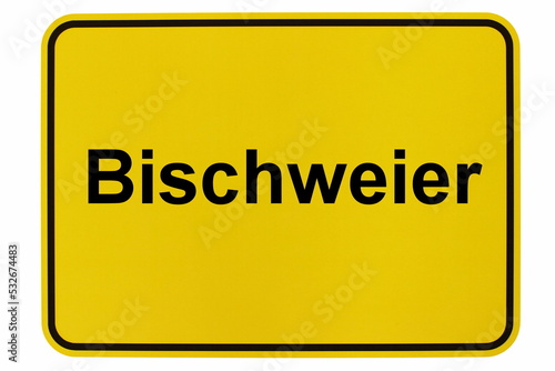 Illustration eines Ortsschildes der Gemeinde Bischweier in Baden-Württemberg photo