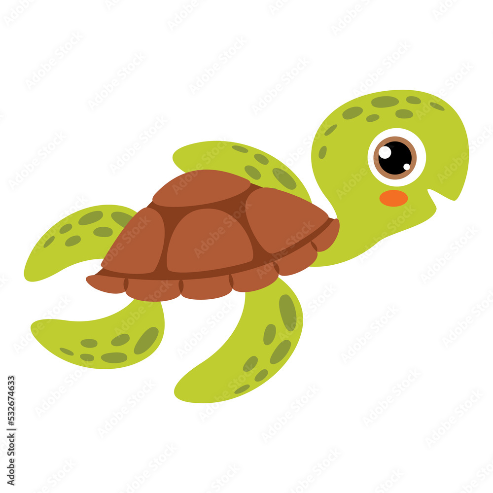 Obraz premium Cartoon Drawing Of A Sea Turtle