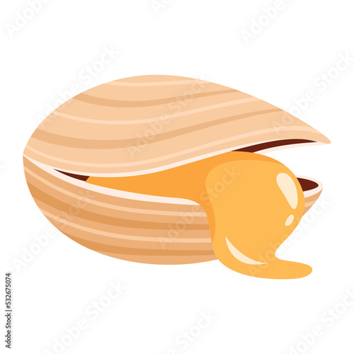 Flat Drawing Of A Clam