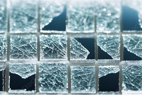 Broken, frosted, icy tiles texture #4