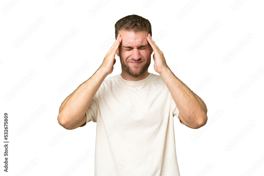 Young handsome blonde man over isolated background Young handsome blonde man over isolated background