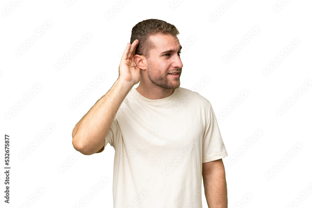 Young handsome blonde man over isolated background Young handsome blonde man over isolated background