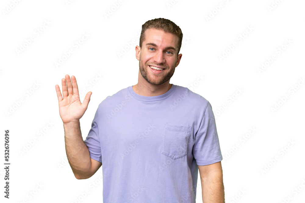 Young handsome blonde man over isolated background Young handsome blonde man over isolated background