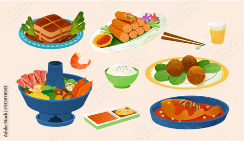 Traditional Chinese dishes set