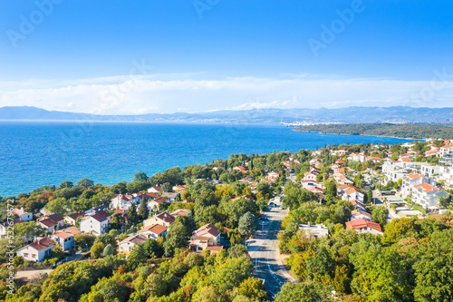 Aerial view of town of Njivice on the island of Krk, Croatia © ilijaa