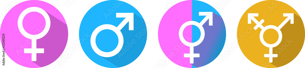 icons of the different genders, woman, man, including transgender icons of the different genders, woman, man, including transgender