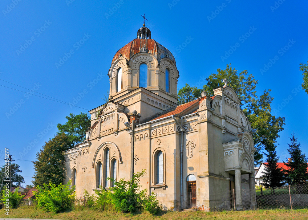 Fototapeta premium Orthodox church of the Nativity of the Blessed Virgin. Krzywcza, Subcarpathian Voivodeship, Poland.